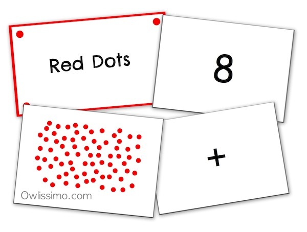Owlissimo random red dot flash cards