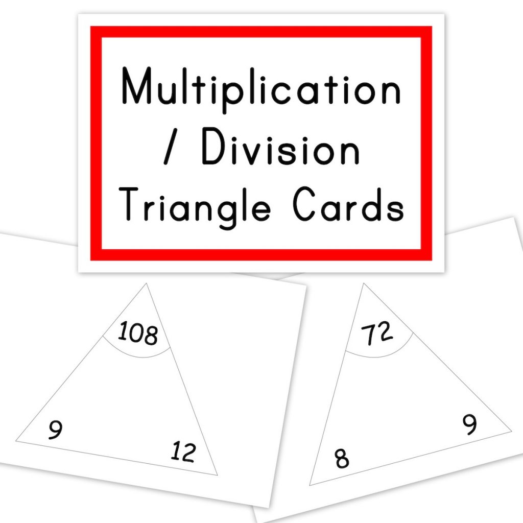 Printable Multiplication Division Triangle Cards Owlissimo