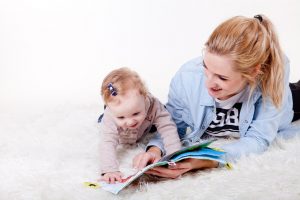 mother reads to child