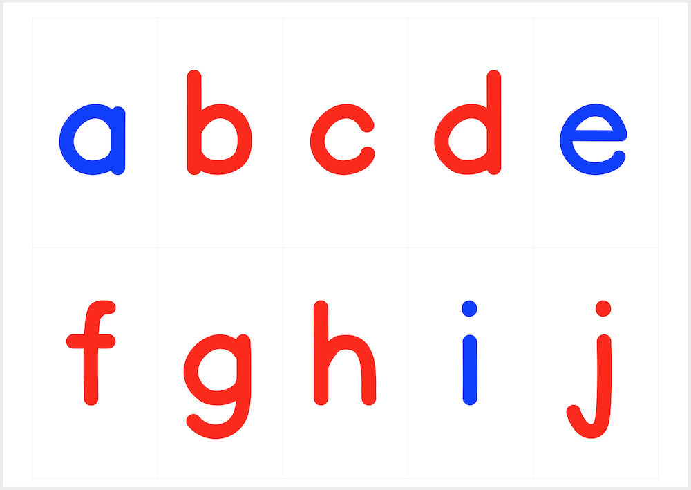 Printable Montessori Movable Alphabet - Large