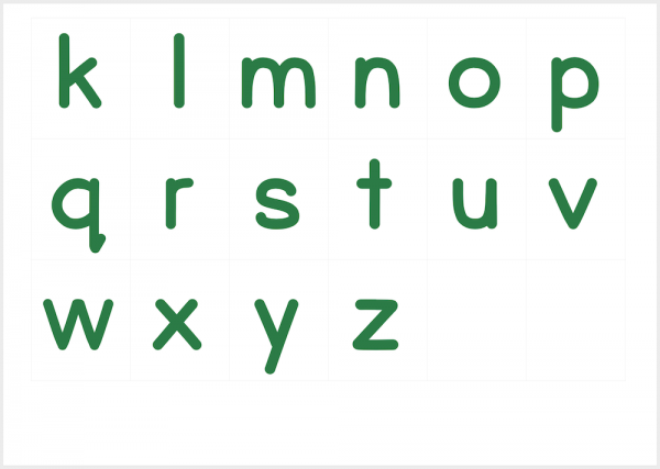 Printable Montessori Movable Alphabet - Small Green