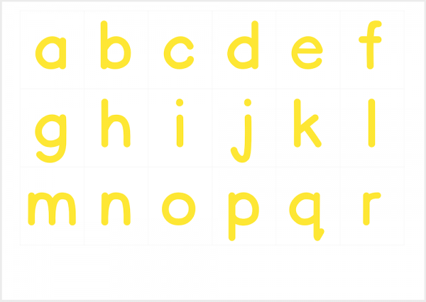 Printable Montessori Movable Alphabet - Small Yellow